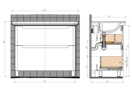 Тумба напольная BRIZ Альби 105 с умывальником Дуглас, 235 03-08105-14 00 БЕЛ