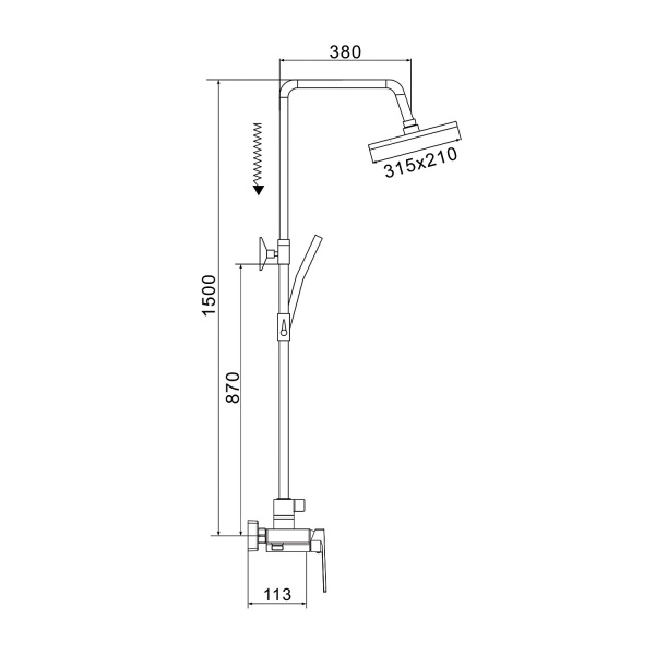 Душевая стойка со смесителем Rose R1836H-6