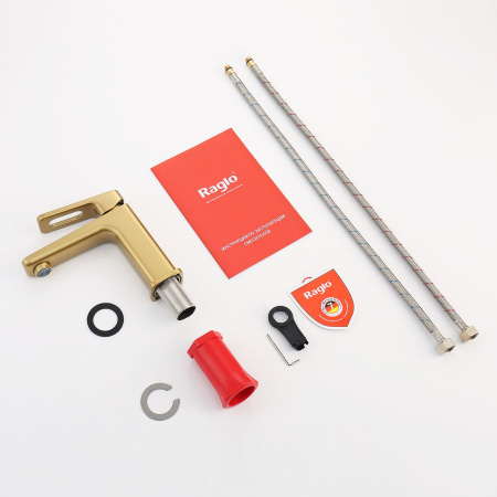 Смеситель для раковины Raglo R51.10.03, золотой сатин