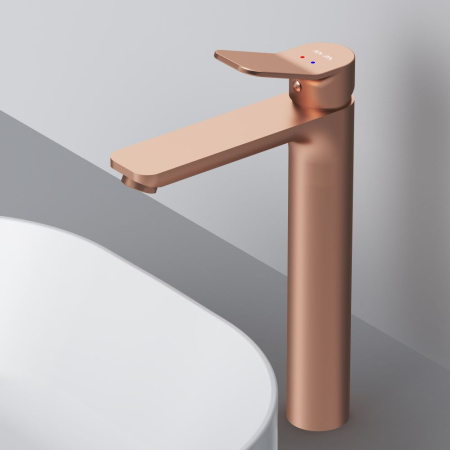 F85A92044 X-Joy Смеситель для умывальника AM.PM высокий, роз. золото