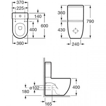 Унитаз напольный(чаша для унитаза) Roca N-MERIDIAN A342247000