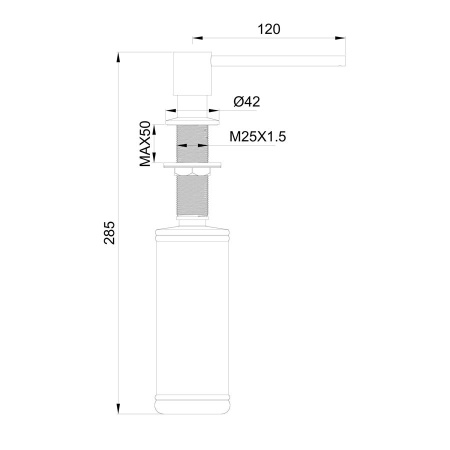 Дозатор мыла WONZON & WOGHAND, Черный матовый (WW-88SD02-MB)