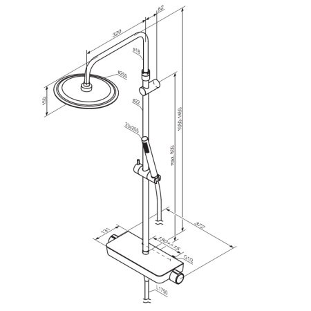 Душевая система AM.PM 936750300 Scandinavian Pure с термостатом