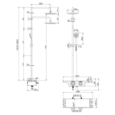 Смеситель Lemark Tropic LM7008С для ванны и душа, термостатический