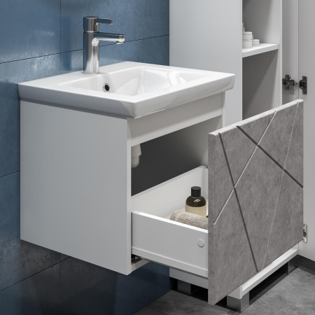 Тумба под раковину подвесная VIGO Geometry 032 бетон, 50 см