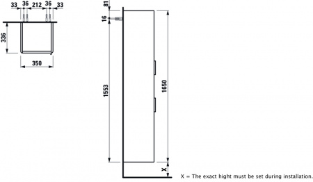 Шкаф-пенал Laufen Base 4026911102631 35x33.6x165