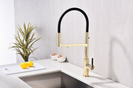 Смеситель для кухни Paulmark TORNADO To213402-G, золото