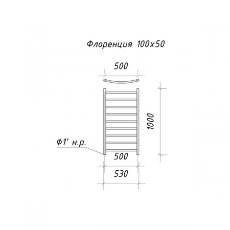 Полотенцесушитель Ariano Флоренция 100х50 Black