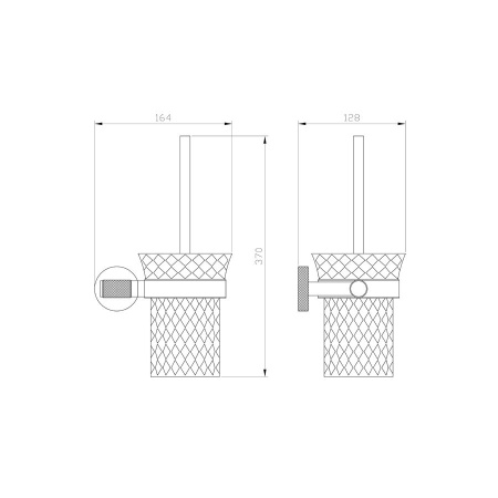 Туалетный ершик в комплекте WONZON & WOGHAND, Черный/Золото (WW-9229)