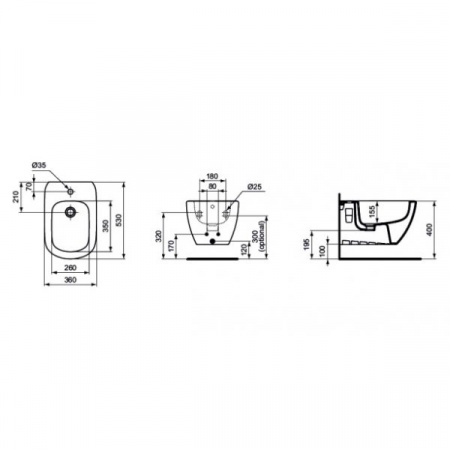 Биде подвесное Ideal Standard Tesi T355201