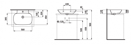 Умывальник Laufen Ino 8163020001041 56x45x12