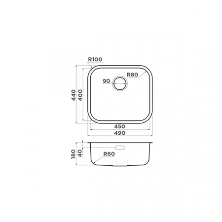 Кухонная мойка Omoikiri Omi 49-U/I-GM нержавеющая сталь вороненая сталь 4993073