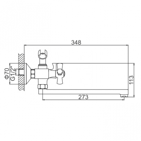 Смеситель для ванны Ledeme H90 L2590