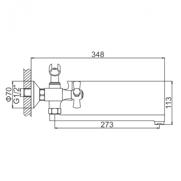 Смеситель для ванны Ledeme H90 L2590