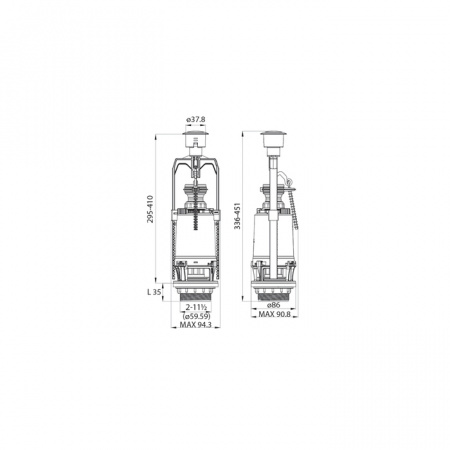 Арматура смывная IDDIS Single Mode F012400-0004, 1-ур, нижний подвод, тип А