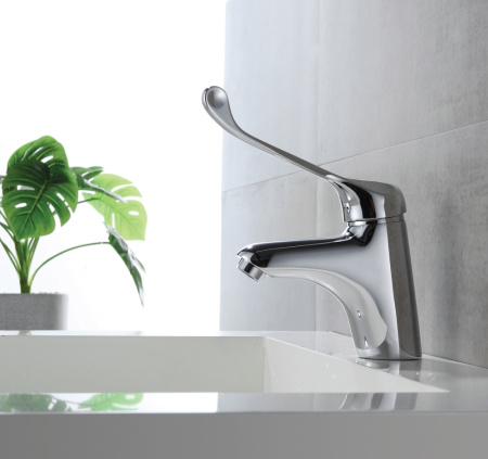 Смеситель для раковины с хирургической ручкой FASHUN A1054, хром