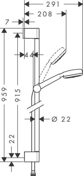 Душевой гарнитур Hansgrohe Crometta 100 [26658400]