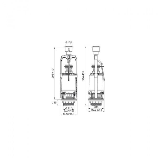 Арматура смывная IDDIS Single Mode F012400-0004, 1-ур, нижний подвод, тип А