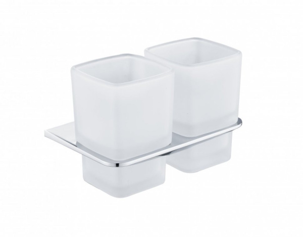 Настенный стакан двойной Grocenberg AC0056 (Хром)