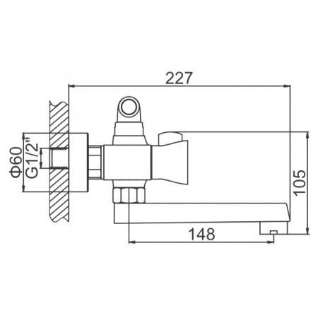 Смеситель для ванны Ledeme H87 L3187