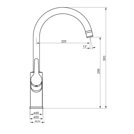 310721400  Eclipce Смеситель для кухни Damixa, с фильтрацией C - излив, никель