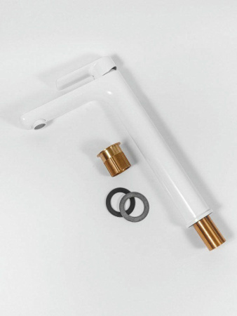 Cмеситель для раковины Высокий Hansberge H2099 Белый