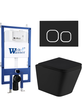 Комплект инсталляции с унитазом Weltwasser BAMBERG 545 + GELBACH 043 MT-BL + BAMBERG BL