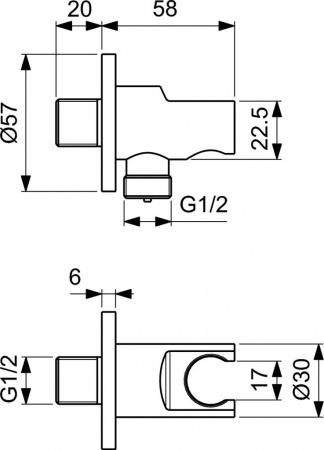 Шланговое подключение для душа с держателем Ideal Standard BC807XG