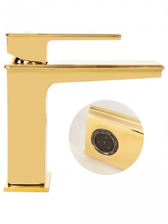 Cмеситель для раковины Hansberge H1070 Золото глянец