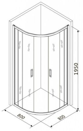 Душевой уголок Roxen Santi 55020-80B 80x80 прозрачное стекло/профиль черный