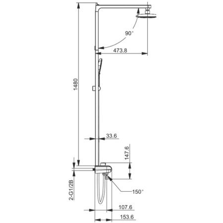 Душевая стойка со смесителем Gappo G2495-4