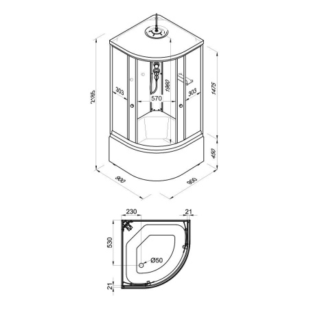 Душевая кабина Тритон Щ0000061834  Мозаика 90*90 Б (ДН4)