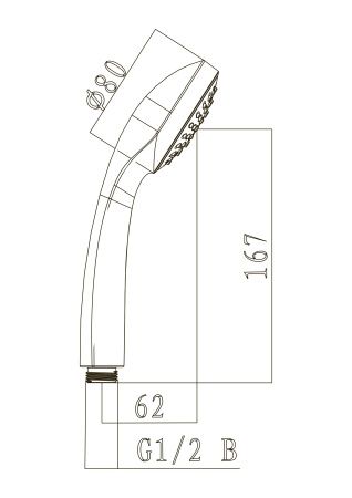 Лейка душевая Lemark LM0211C, 1-функциональная