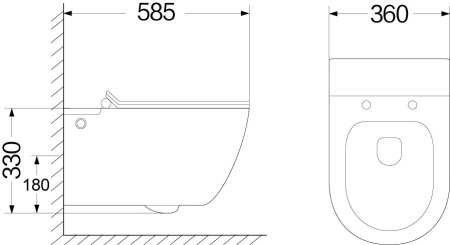 Унитаз BARBARIA Aria Pulse подвесной с функцией импульсного смыва, БЕЗ РАМЫ (585х360х330) Ceruttispa CT10591