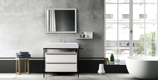 Тумба под умывальник Belux Биарритц Н 100-02 Белый глянцевый