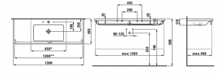 Умывальник Laufen Living Square 8164380001091 180x48x12