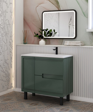 Тумба под раковину Taliente Cevia TA-MBC-90PR(R)-grigio verde 90 см подвесная