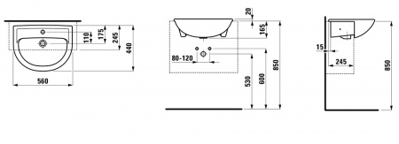 Умывальник Laufen Pro B 8129510001091 56x44x16.5