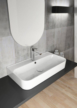 Раковина, ISVEA, SistemaU накладной -1, с переливом, без креплений, цвет-белый 10PL53070SV