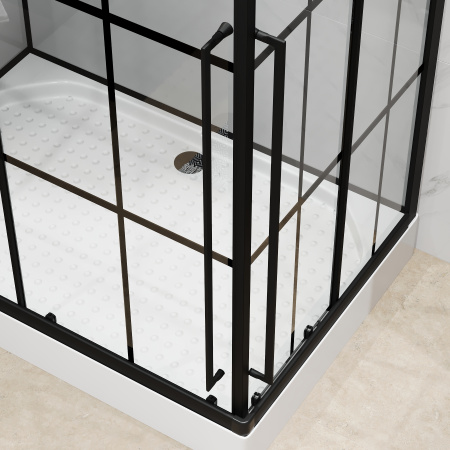 Душевая кабина Niagara Standart ST100/80/15QL/KL/BKT (100х80х225) низкий поддон(15см),черный,стекло прозрачное