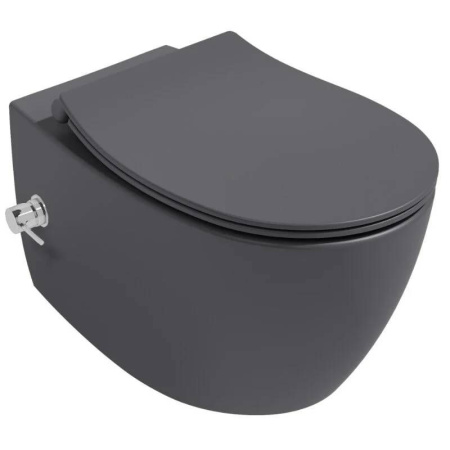 Унитаз подвесной безободковый ISVEA Sentimenti Neo с функцией биде антрацит матовый 10ARS1015I-2C