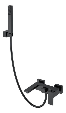 Смеситель для ванны с душем Boheme Qubic 473-B matt black