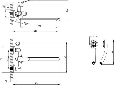 Смеситель Lemark Partner LM6557C универсальный