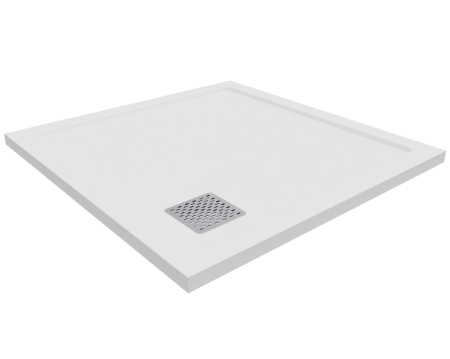 Душевой поддон Taliente PTA-ST-100Wstone 100х100 литьевой мрамор белый матовый