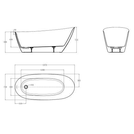 Ванна AQUAme акриловая отдельностоящая AQM3503GW