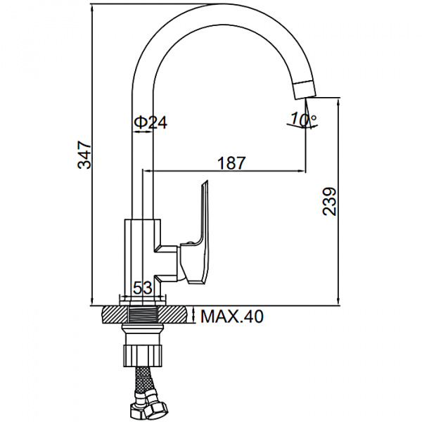 Смеситель для мойки Ledeme H58 L4058