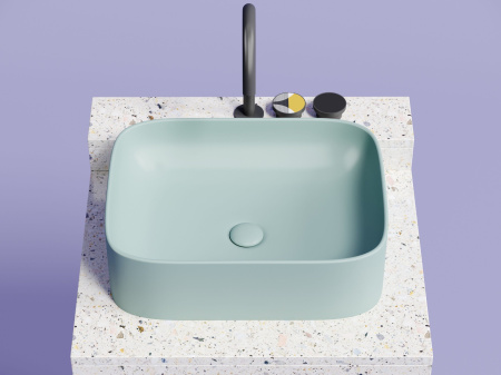 Умывальник чаша накладная прямоугольная Ceramicanova Element 505*380*150мм, зеленый матовый, CN6052MLG