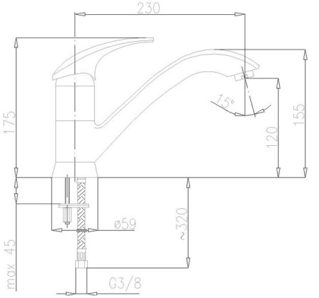 Смеситель для кухни  Armatura AMETYST 403-915-00, хром