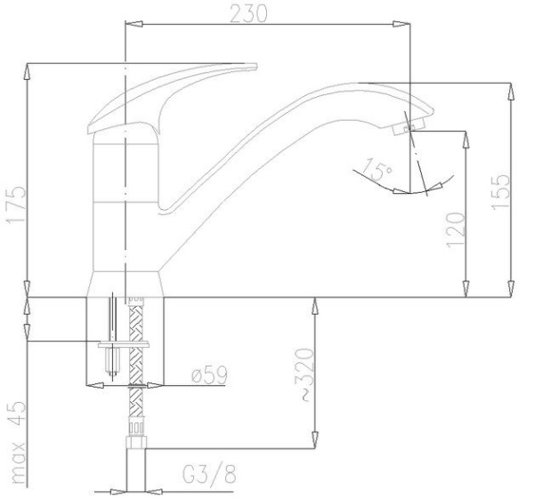 Смеситель для кухни  Armatura AMETYST 403-915-00, хром