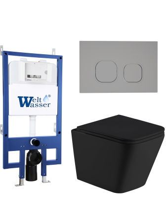 Комплект инсталляции с унитазом Weltwasser BAMBERG 545 + GELBACH 043 MT-BL + BAMBERG CR